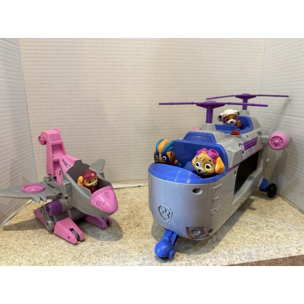 PAW Patrol Skye High Flyin Copter Lot Dino Rescue Jet Mighty Pups Figures